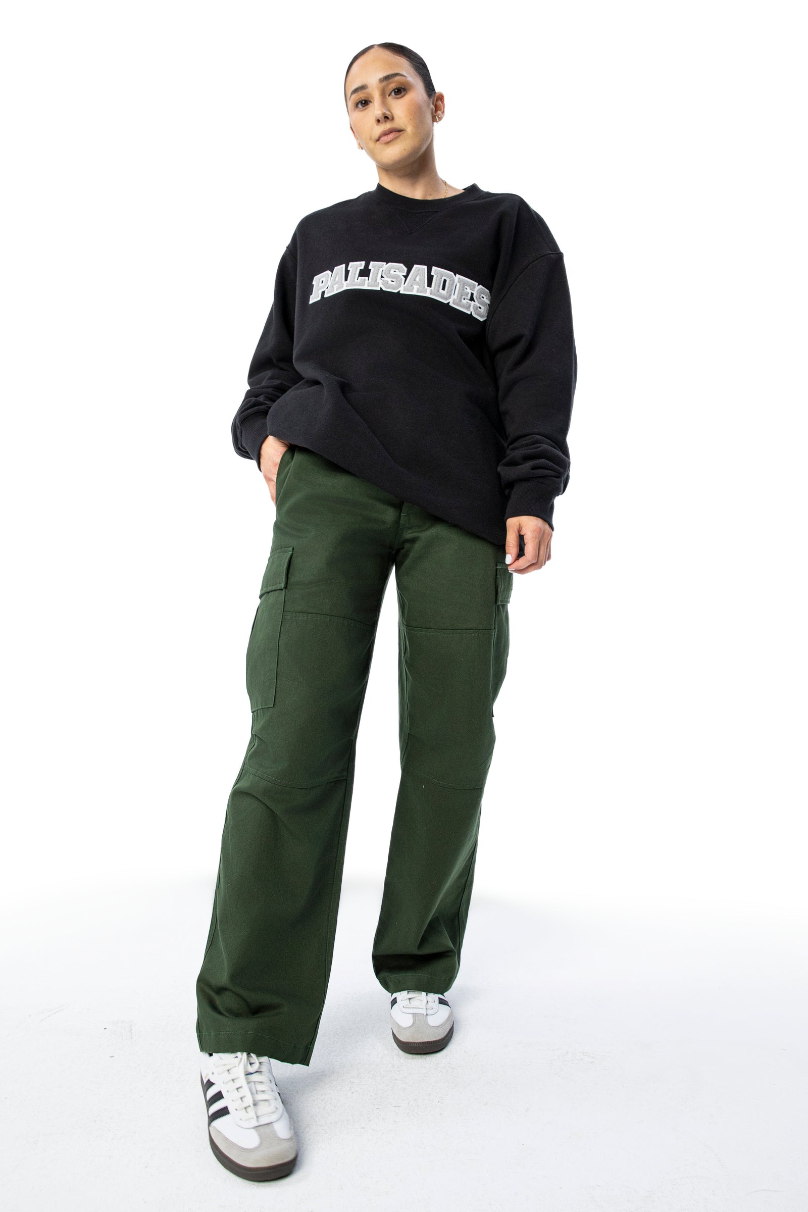ボトムスその他 PAROSH Women Pants D232215RAISA23068 Green SMIDOW Baggy Cargo Pants for Women Relaxed Fit Low Rise
